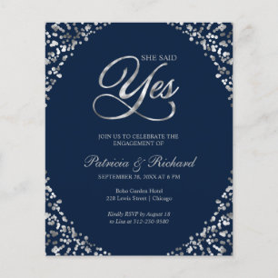 Papier Invitation de fête de fiançailles Budget Elle a di