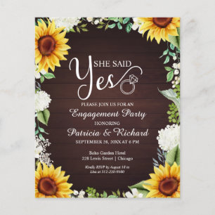 Papier Invitation de fête de fiançailles Budget Elle a di