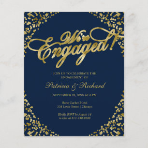 Papier Invitation de fête de fiançailles Budget Nous somm
