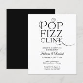 Papier Invitation de fête de fiançailles Budget Pop Fizz (Devant / Derrière)