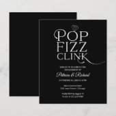 Papier Invitation de fête de fiançailles Budget Pop Fizz  (Devant / Derrière)