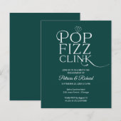 Papier Invitation de fête de fiançailles Budget Pop Fizz (Devant / Derrière)