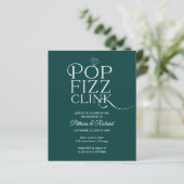 Papier Invitation de fête de fiançailles Budget Pop Fizz (Debout devant)