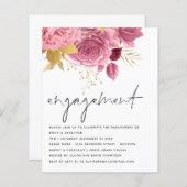 Papier Invitation de fête de fiançailles Budget Rose Gold (Devant / Derrière)