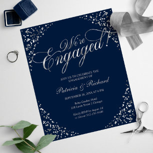 Papier Invitation de fête de fiançailles Budget We're Eng