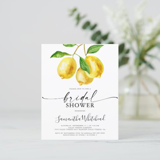 Papier Invitation de Fête de Fiançailles Fruit Citron sur (Debout devant)