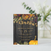 Papier Invitation de fête de fiançailles rustique d'autom (Debout devant)