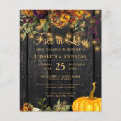 Papier Invitation de fête de fiançailles rustique d'autom (Devant)