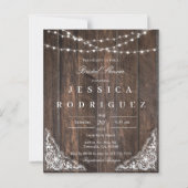 Papier Invitation de Fête de Fiançailles Rustique en Bois (Devant)