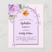 Papier Invitation de fête de fin d'études à arche florale (Devant)