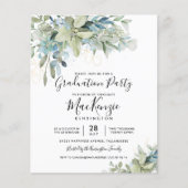 Papier Invitation de fête de fin d'études au eucalyptus é (Devant)