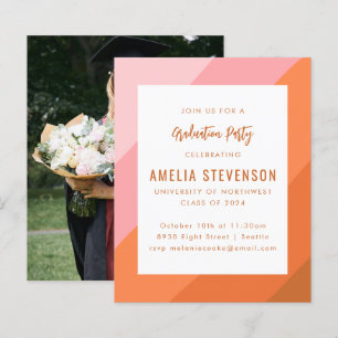 Papier Invitation de fête de fin d'études Budget Rose Ora