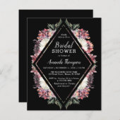 Papier Invitation de Fête de Mariage Florale Bohème Écono (Devant / Derrière)