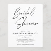 Papier Invitation de Fête de Mariée Moderne Noir Blanc à  (Devant)