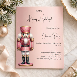 Papier Invitation de fête de Noël au casse-noisette en or