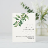 Papier Invitation de fête de Noël avec feuillage de gui (Debout devant)