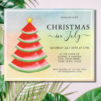 Invitation de fête de Noël en juillet à budget mel