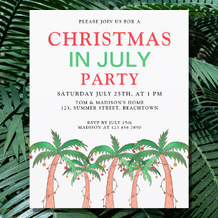 Papier Invitation de fête de Noël en juillet à petit budg