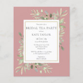 Papier Invitation de fête de thé de mariage Budget Dusty  (Devant)
