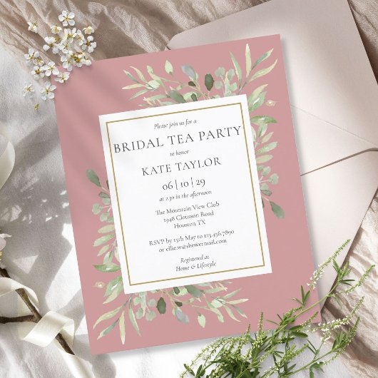 Papier Invitation de fête de thé de mariage Budget Dusty 