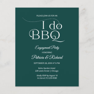 Papier Invitation de fête d'engagement Budget I DO BBQ