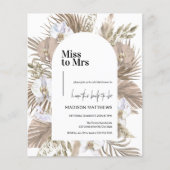 Papier Invitation de Fête des mariées Boho Blush Palm (Devant)