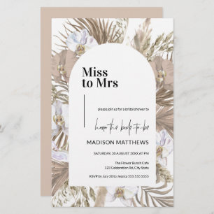 Papier Invitation de Fête des mariées Boho Rose Blush Bud