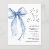 Papier Invitation de Fête des mariées d'aquarelle bleu bu (Devant)