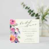 Papier Invitation de Fête des mariées d'aquarelle Boho Bu (Debout devant)