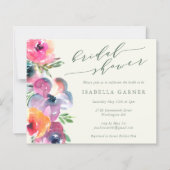 Papier Invitation de Fête des mariées d'aquarelle Boho Bu (Devant)