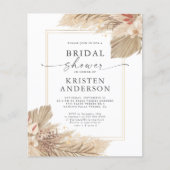 Papier Invitation de Fête des mariées d'aquarelle de palm (Devant)