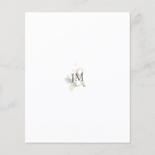 Papier Invitation de Fête des mariées d'aquarelle Eucalyp (Dos)