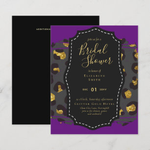 Papier Invitation de Fête des mariées de Glam Gold Purple