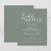 Papier Invitation de Fête des mariées de script de taille (Devant / Derrière)