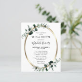 Papier Invitation de Fête des mariées d'or Eucalyptus Bud (Debout devant)