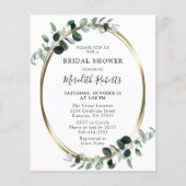 Papier Invitation de Fête des mariées d'or Eucalyptus Bud (Devant)