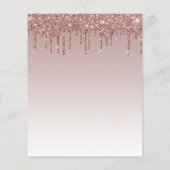 Papier Invitation de Fête des mariées d'or Rose de Partie (Dos)