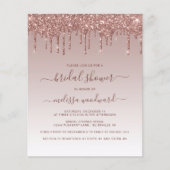 Papier Invitation de Fête des mariées d'or Rose de Partie (Devant)