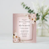 Papier Invitation de Fête des mariées Floral Blush Gold R (Debout devant)