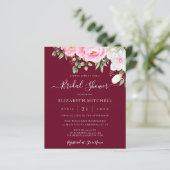 Papier Invitation de Fête des mariées Florale de Bourgogn (Debout devant)