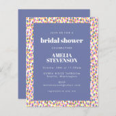 Papier Invitation de Fête des mariées Motif de points vio (Devant / Derrière)