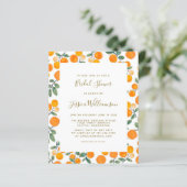 Papier Invitation de Fête des mariées Oranges aquarelles  (Debout devant)