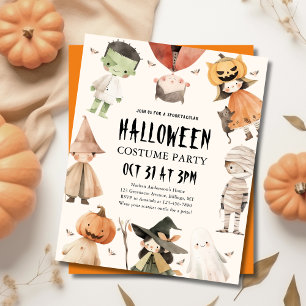 Papier Invitation de fête d'Halloween pour enfants en cos