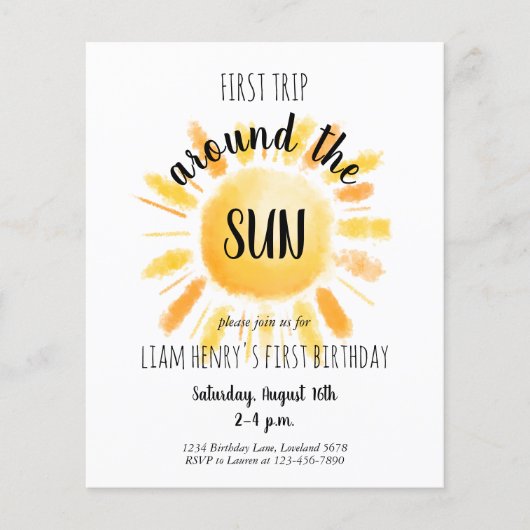 Papier Invitation de fête pour le premier voyage autour d (Devant)