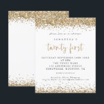 Papier Invitation de fête pour vingt-et-un ans pailletée<br><div class="desc">Une alternative BUDGETAIRE intéressante pour un format plus petit de 4, 5 x 5, 6” avec une finition semi-brillante et un grammage de 110lbs, d'une épaisseur similaire à celle d'une carte postale (mais ne peut cependant pas être utilisée comme carte postale). NOTEZ qu'il y a UNE invitation par feuille Invitation...</div>