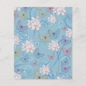 Papier Invitation de fête prénatale fille papillon à peti (Dos)