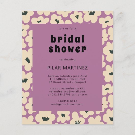 Papier Invitation de Fêtes des mariées florales blanches (Devant)