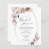 Papier Invitation de Fêtes des mariées florales Boho Budg (Devant / Derrière)