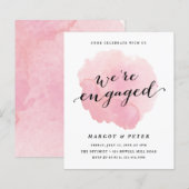 Papier Invitation de fiançailles aquarelle Script Budget (Devant / Derrière)