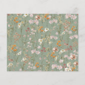 Papier Invitation de Fiançailles aux Fleurs Sauvages Vert (Dos)